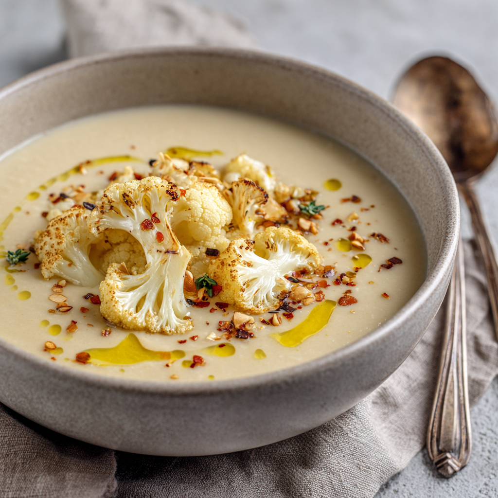 Creamy Roasted Cauliflower Soup