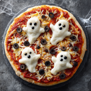 Ghostly Halloween Pizza