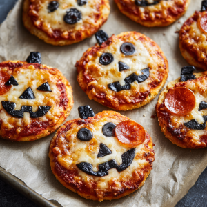 Pumpkin-Shaped Mini Pizzas