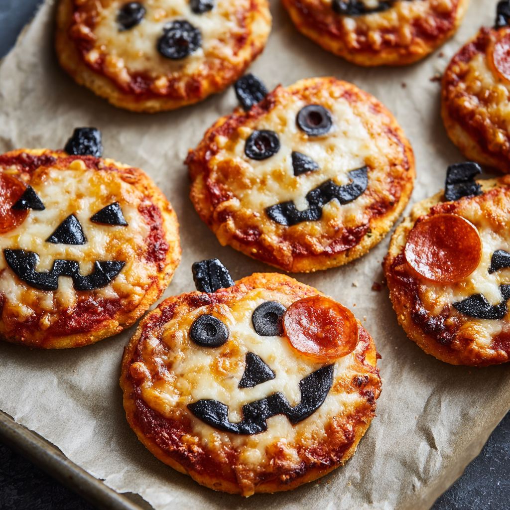 Pumpkin-Shaped Mini Pizzas