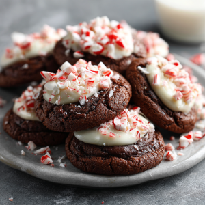 Chocolate Peppermint Fudge Cookies