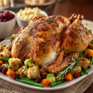 Harvest Roast Turkey with Pumpkin Cream Veggies