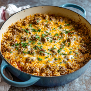 Cheesy Hamburger Rice Casserole