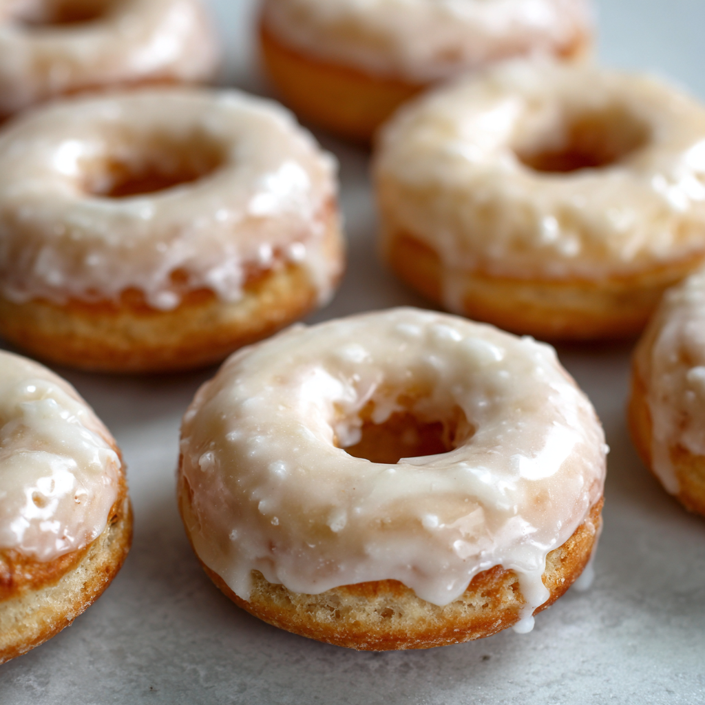 Mochi Donuts with Vanilla Glaze