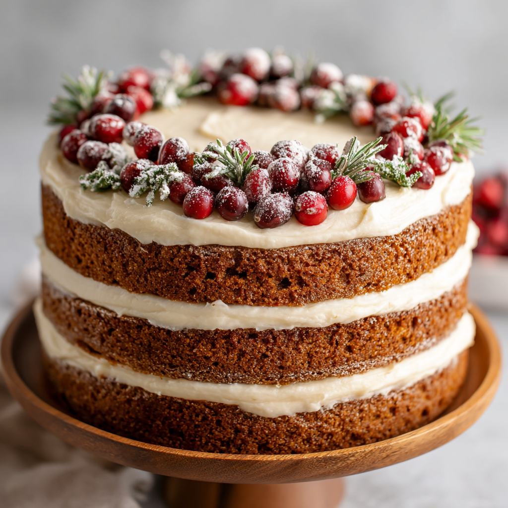 Gingerbread Layer Cake with Spiced Cream Cheese Frosting