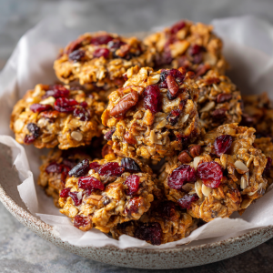 No-Bake Cranberry Pecan Praline Cookies (with a Twist!)