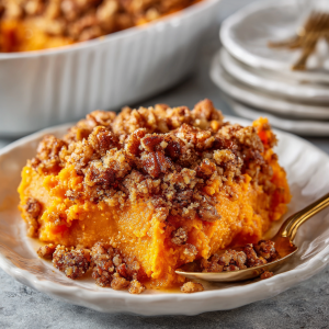 Ruth’s Chris-Inspired Sweet Potato Casserole : Buttery, Creamy, and Crunchy Perfection