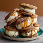 Miso Caramel Gingerbread Ice Cream Sandwiches