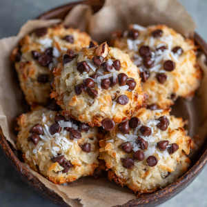 Air Fryer Coconut Almond Chocolate Chip Cookies