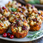 Sausage & Cranberry Stuffing Muffins : Savory, Handheld Holiday Sides