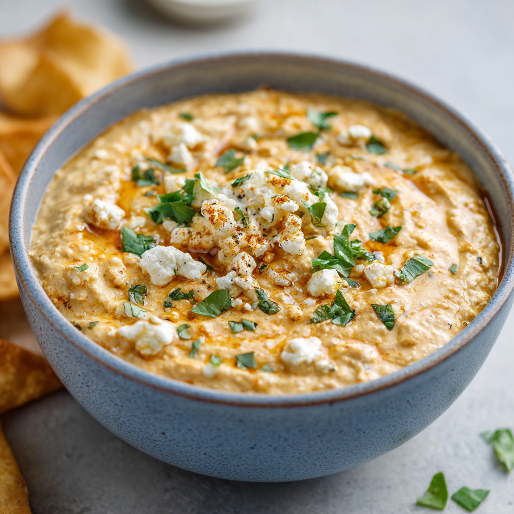 Buffalo Feta White Bean Dip : Creamy, Spicy & Protein-Packed