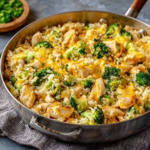 Cheesy Chicken Broccoli Rice : One-Pot Family Favorite