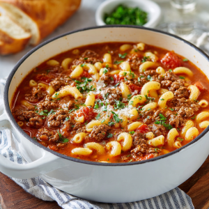 Beef & Tomato Macaroni Soup : A Cozy, Classic One-Pot Meal