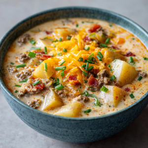 Cheesy Hamburger Potato Soup