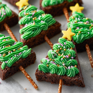 Christmas Tree Brownie Pops