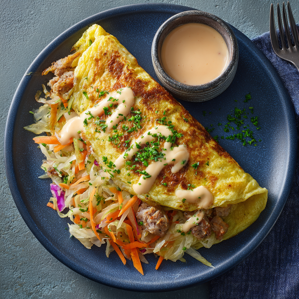 Egg Roll Omelet (Breakfast-for-Dinner Style)