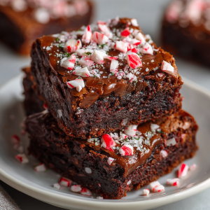 One Bowl Peppermint Brownies