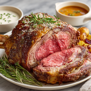Tasty Christmas Prime Rib with Bone Broth Gravy