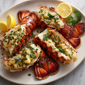 Air Fryer Lobster Tails with Lemon-Garlic Herb Butter