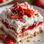 Strawberry Lasagna : No-Bake Layered Dessert with Creamy & Fruity Goodness