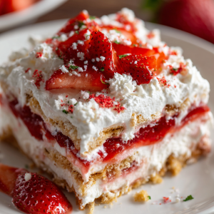 Strawberry Lasagna : No-Bake Layered Dessert with Creamy & Fruity Goodness