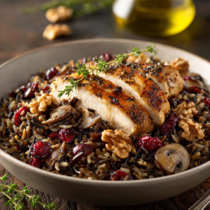 Savory Wild Rice Pilaf with Cranberries & Herbs