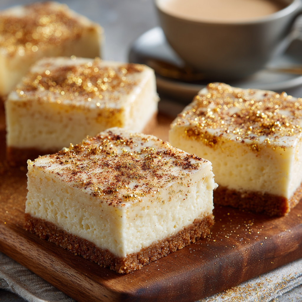 Eggnog Cheesecake Bars : Creamy, Spiced & Holiday-Perfect