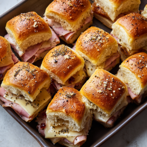Ham, Swiss & Poppyseed Sliders : Buttery, Baked Party Favorites