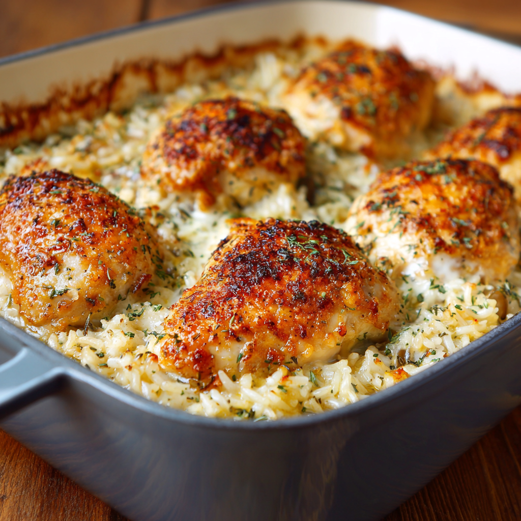 Amazing Forgotten Chicken : Creamy Baked Chicken & Rice Casserole