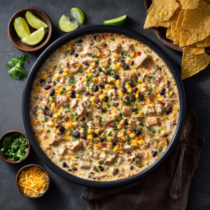 Creamy Chicken, Corn & Black Bean Chili : Hearty, Bold & Comforting