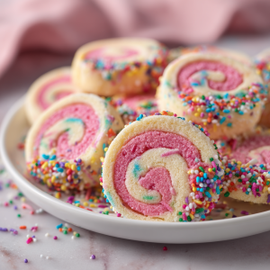 Spring Pinwheel Cookies : Buttery Swirls Rolled in Rainbow Sprinkles