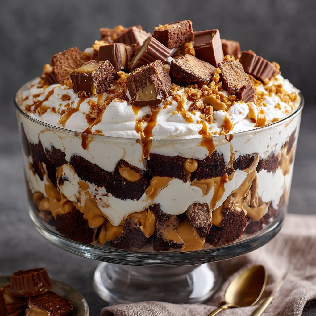 Peanut Butter Cup Brownie Trifle : A Chocolate Lover’s Dream