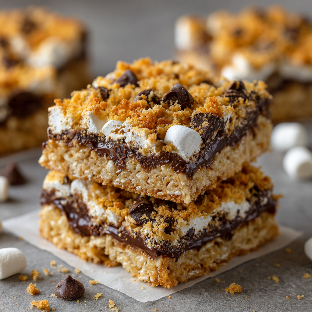 5-Layer Crispy S'mores Bars
