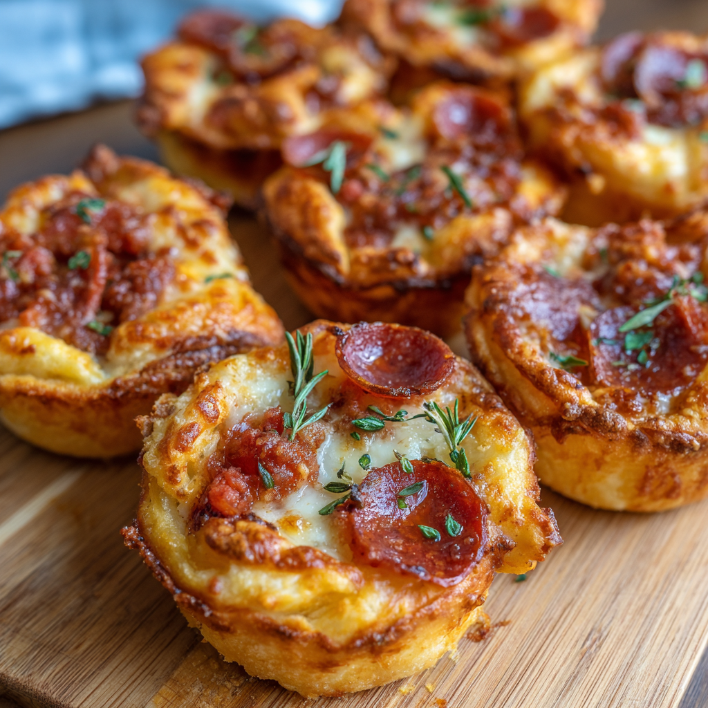 Mini Deep Dish Crescent Roll Pizzas: Quick, Cheesy, & Crowd-Pleasing