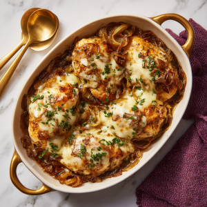 Cheesy French Onion Chicken Bake : Melty, Savory, and Full of Bistro Comfort