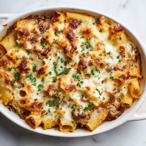 French Onion Soup Pasta Bake : Creamy, Cheesy, and Comfort-Food Perfect