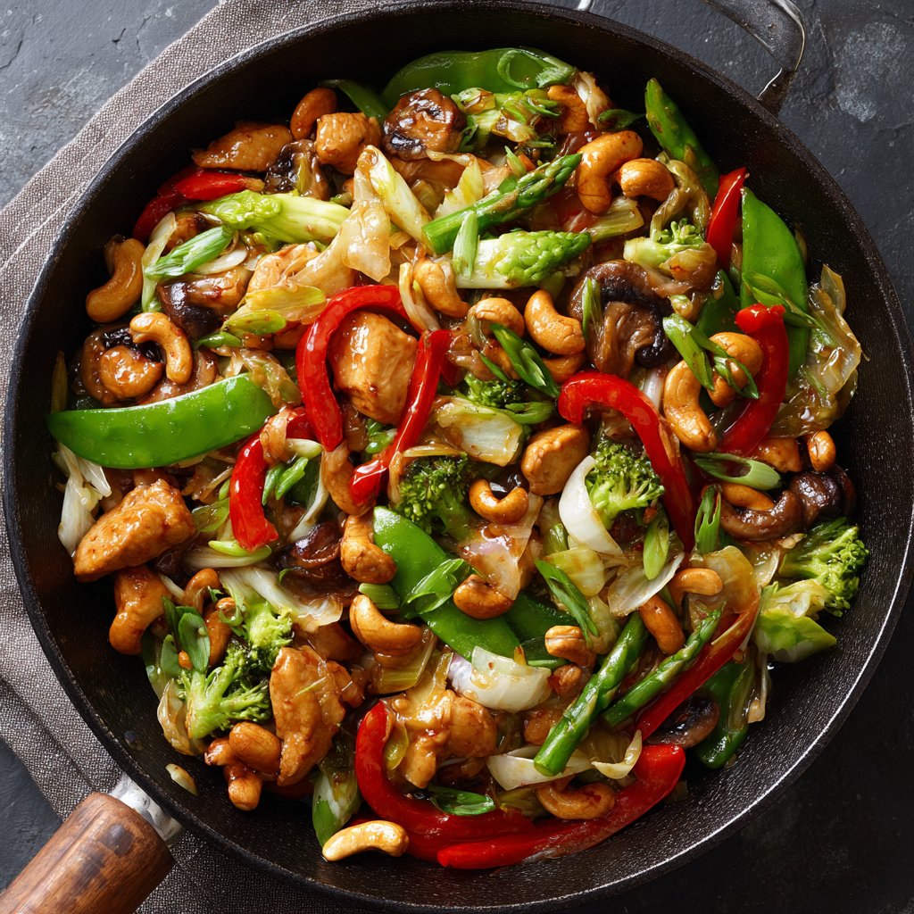 Cashew Chicken Stir-Fry : Crispy Veggies, Juicy Chicken & a Flavor Punch