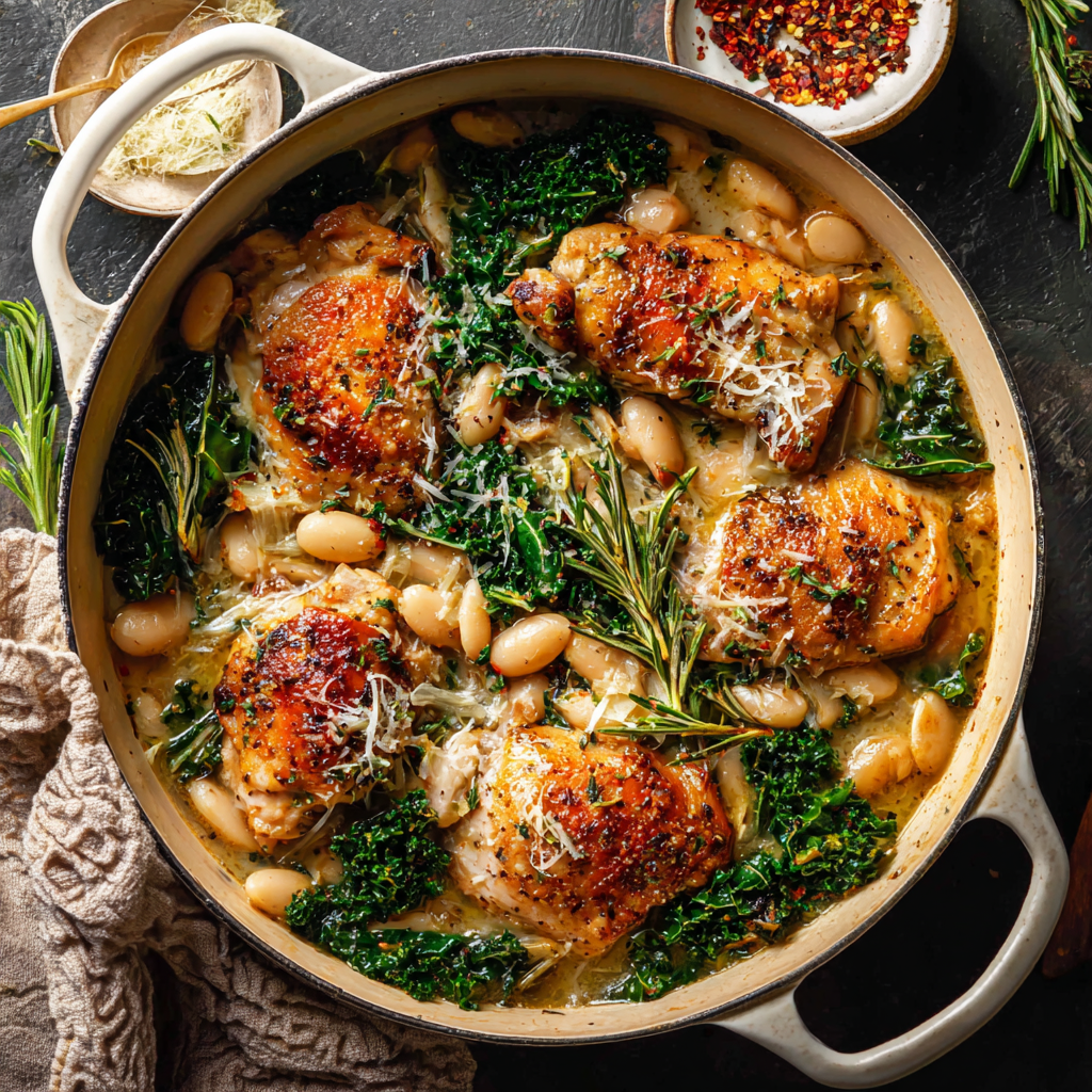 Tuscan White Bean Chicken Thigh Stew : Rustic, Hearty & Winter-Ready