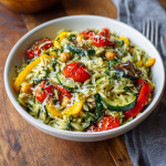 Roasted Veggie & Pesto Orzo Bowl : Fresh, Flavorful & Veggie-Packed