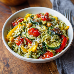 Roasted Veggie & Pesto Orzo Bowl : Fresh, Flavorful & Veggie-Packed