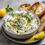 Creamy Whipped Feta Dip with Garlic, Lemon & Herbs