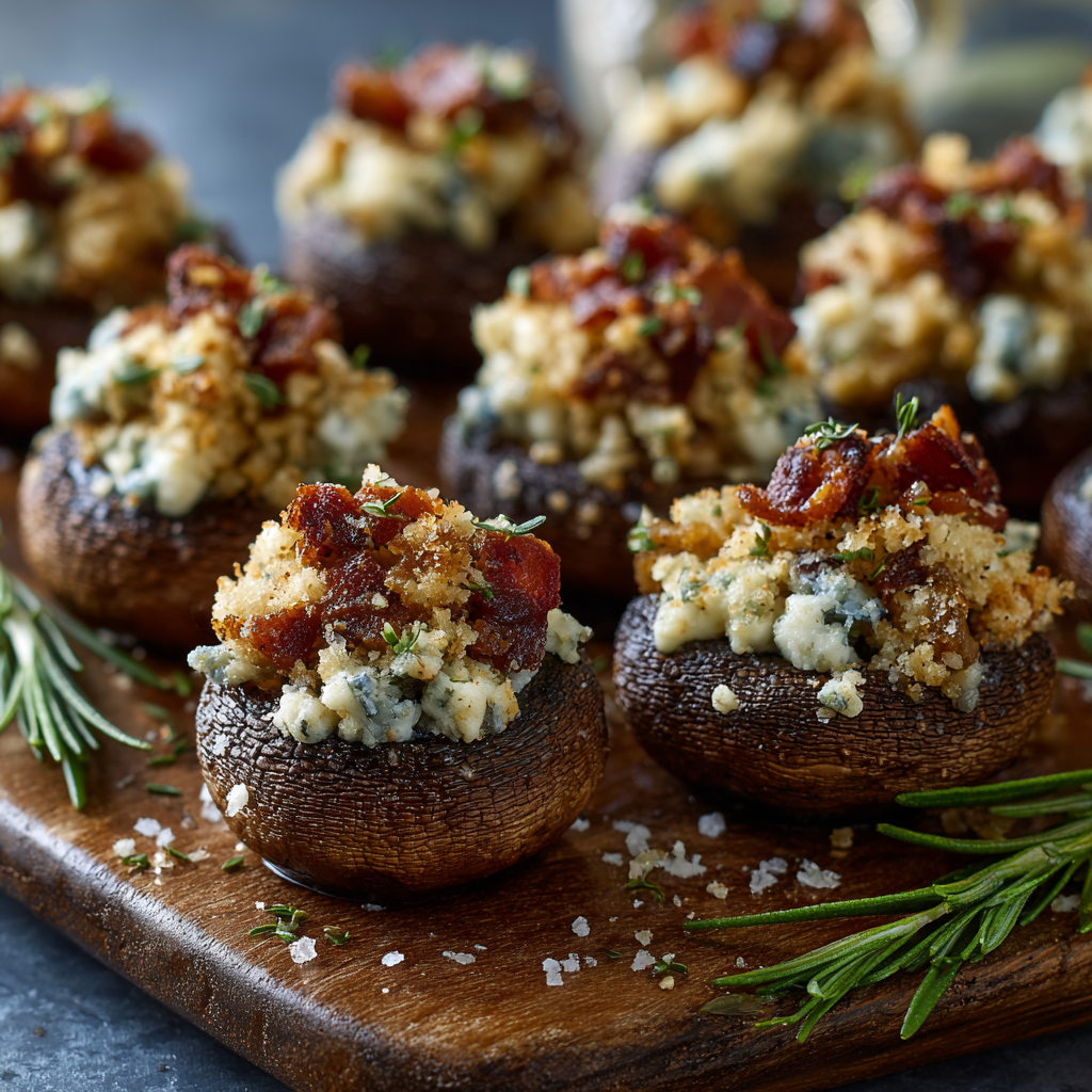 Blue Bacon Stuffed Mushrooms : Rich, Savory & Crowd-Pleasing Bites