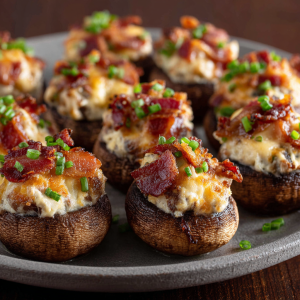 Bacon-Wrapped Stuffed Mushrooms : Crispy, Creamy & Totally Addictive