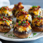 Bacon & Cheddar Stuffed Mushrooms : Melty, Savory & Crowd-Pleasing