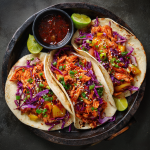 Korean BBQ Chicken Fajitas with Kimchi Slaw : Bold Fusion with a Kick