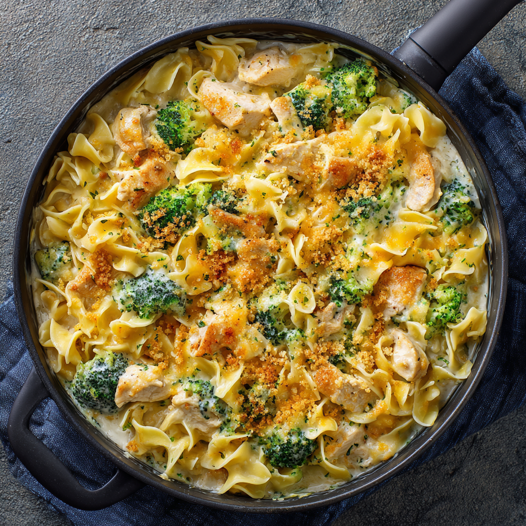 Broccoli Cheddar Chicken and Noodle Casserole : One-Pot Comfort in Under an Hour