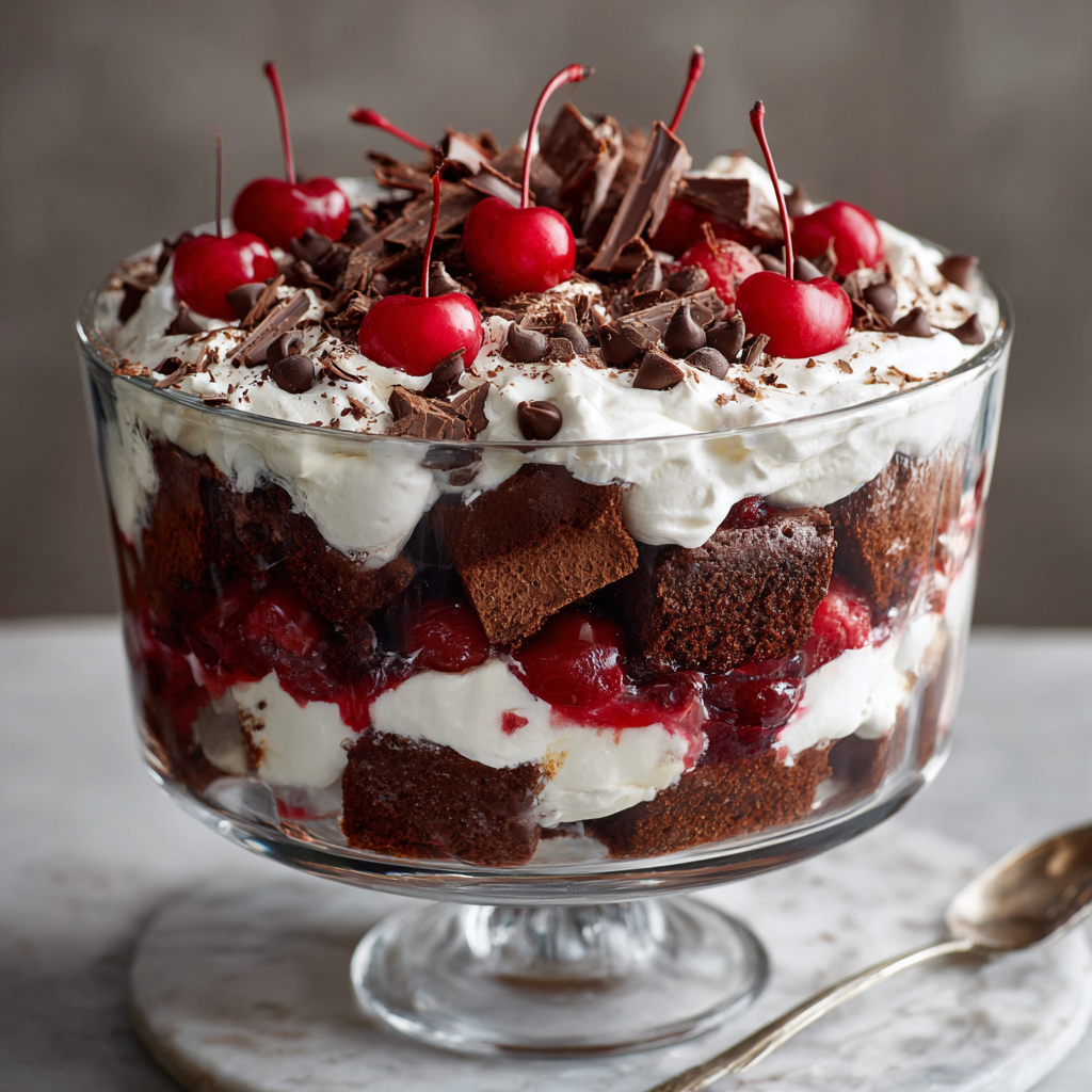 Cherry Chocolate Chip Trifle : Easy, Decadent Layered Dessert