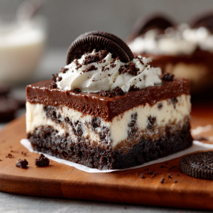 Oreo Truffle Dessert : No-Bake Layers of Cookies, Cream & Chocolate