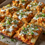Buffalo Chicken Flatbread Squares: Bold Flavor, Easy Sharing