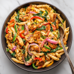 Healthy Cajun Chicken Pasta : Creamy, Spicy, and Lightened-Up